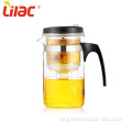 Lilac 500ml teko teh kaca Infuser kecil